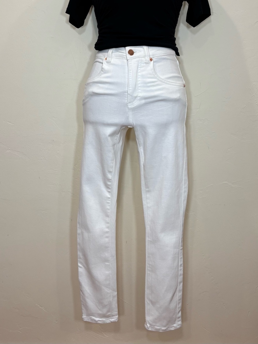 NEW Universal Standard Seine High Rise Skinny Jeans in White, Size 00